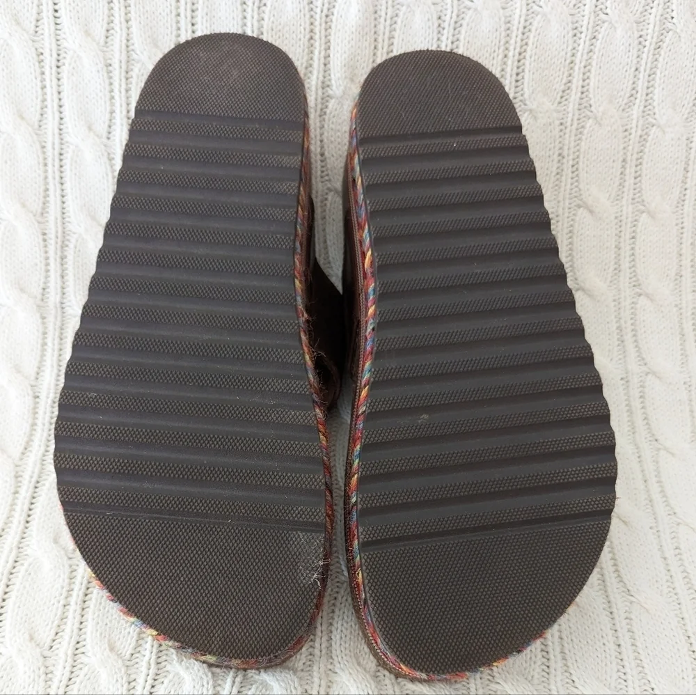 Espadrille Cork Platform‎ Sandals 10 Brown Multi color Thong Sandal rainbow - Picture 8 of 12